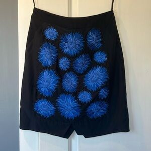 Leifsdottir Embroidered Flower Anthropologie Pencil Skirt size 8